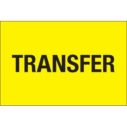 2 x 3" - "Transfer" (Fluorescent Yellow) Labels