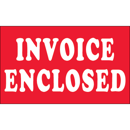3 x 5" - "Invoice Enclosed" Labels
