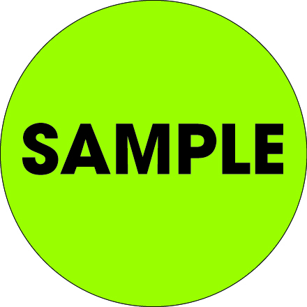 2" Circle - "Sample" Fluorescent Green Labels