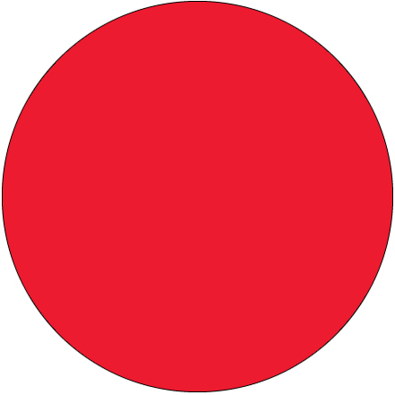 3/4" Circles - Fluorescent Red Removable Labels