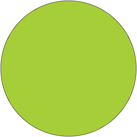 1 <span class='fraction'>1/2</span>" Circles - Fluorescent Green Removable Labels