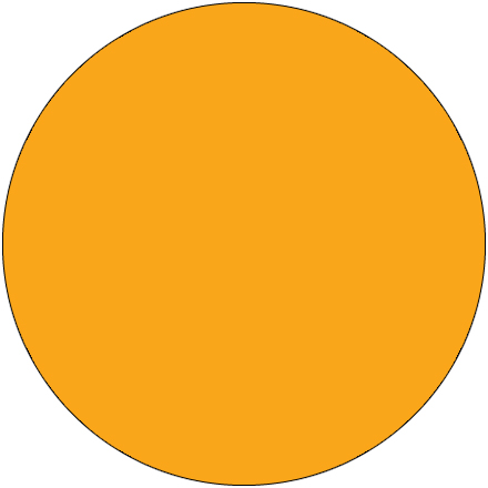 1 <span class='fraction'>1/2</span>" Circles - Fluorescent Orange Removable Labels