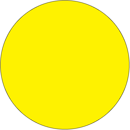 1 <span class='fraction'>1/2</span>" Circles - Fluorescent Yellow Removable Labels