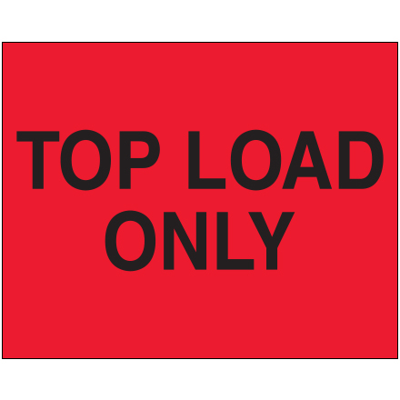 8 x 10" - "Top Load Only" (Fluorescent Red) Labels