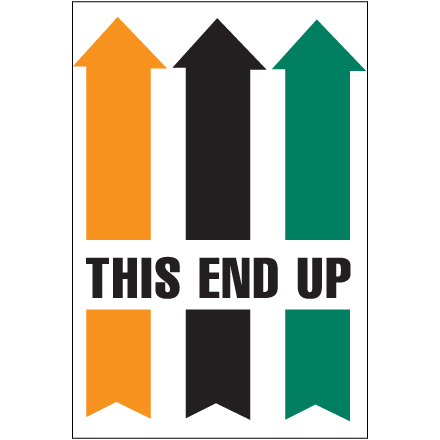 4 x 6" - "This End Up" Arrow Labels