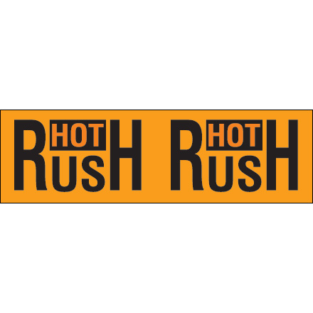 3 x 10" - "Hot Rush" (Fluorescent Orange) Labels
