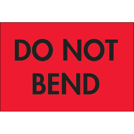 2 x 3" - "Do Not Bend" (Fluorescent Red) Labels