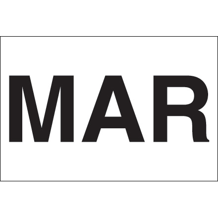 2 x 3" - "MAR" (White) Months of the Year Labels
