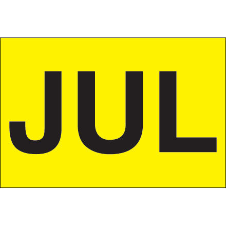 2 x 3" - "JUL" (Fluorescent Yellow) Months of the Year Labels