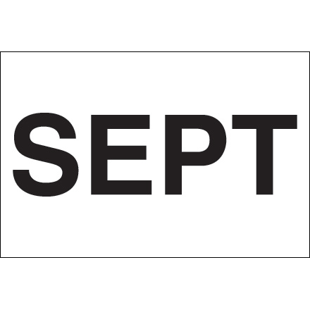 2 x 3" - "SEPT" (White) Months of the Year Labels
