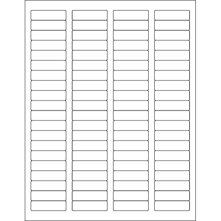 1 <span class='fraction'>3/4</span> x 1/2" White Rectangle Laser Labels - Master Case