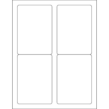 3 <span class='fraction'>1/2</span> x 5" White Rectangle Laser Labels - Master Case
