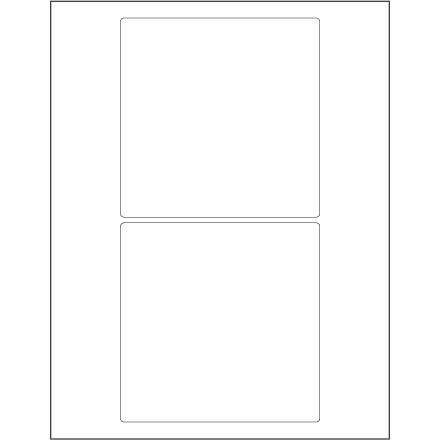 5 x 5" White Rectangle Laser Labels