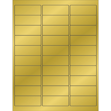 2 <span class='fraction'>5/8</span> x 1" Gold Foil Rectangle Laser Labels