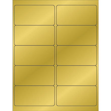 4 x 2" Gold Foil Rectangle Laser Labels