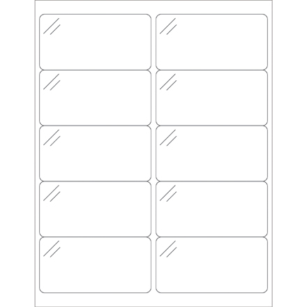 4 x 2" Crystal Clear Rectangle Laser Labels