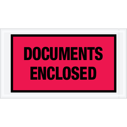 5 <span class='fraction'>1/2</span> x 10" Red "Documents Enclosed" Envelopes