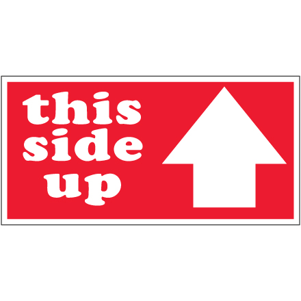 2 x 4" - "This Side Up" Arrow Labels