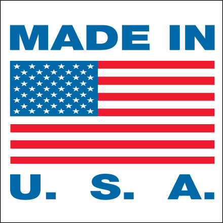 1 x 1" - "Made in U.S.A." Labels