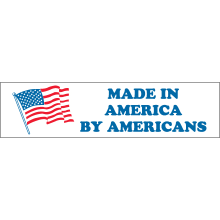 2 x 8" - "Made in America by Americans" Labels